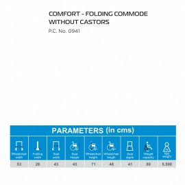 COMFORT FOLDING COMMODE WITHOUT CASTORS